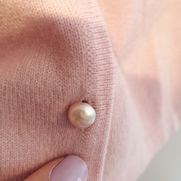 Vintage Italian Merino Wool and Silk Embroidered and Beaded Pink Cardigan Medium - Picture 7 of 15